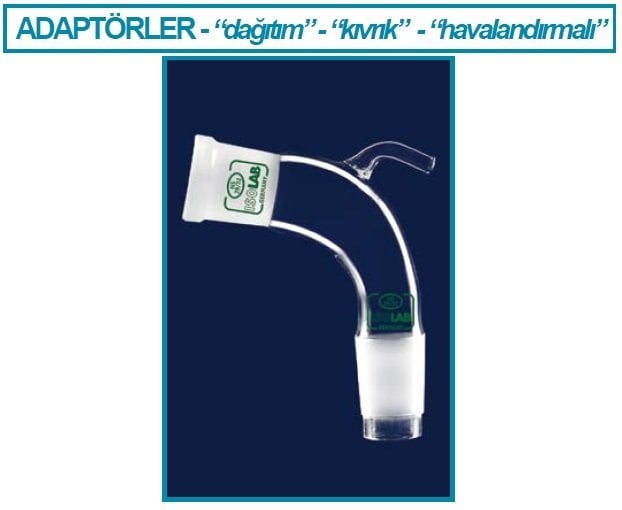 İSOLAB 065.33.029 adaptör - aktarım - eğimli vakumlu - dişi şilif : NS 29/32 - erkek şilif : NS 29/32 (1 adet)