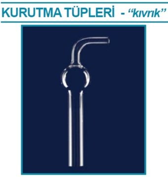 İSOLAB 065.60.150 kurutma tüpü - eğimli - 150 mm - çap 13 mm (1 adet)
