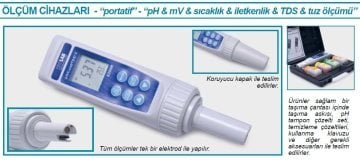 İSOLAB 616.02.002 ölçüm cihazı - el tipi - pH/mV/Sıcaklık/Kon./TDS/Tuz (1 adet)