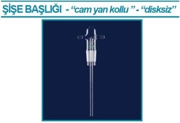 İSOLAB 065.67.001 gaz yıkama şişe başlığı - frit disksiz - cam yan kollu (1 adet)