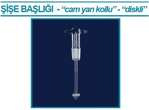 İSOLAB 065.67.011 gaz yıkama şişe başlığı - frit diskli - cam yan kollu (1 adet)