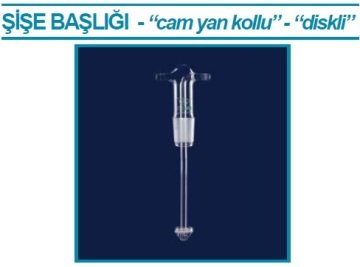 İSOLAB 065.67.011 gaz yıkama şişe başlığı - frit diskli - cam yan kollu (1 adet)