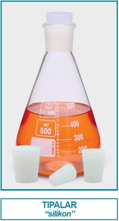 İSOLAB 051.22.011 tıpa - silikon - 26.0 x 32.0 mm çap - 30 mm H (10 adet)
