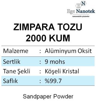 2000 Kum Zımpara Tozu Alüminyum Oksit Alümina P2000 10 kg