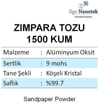 1500 Kum Zımpara Tozu Alüminyum Oksit Alümina P1500 25 kg