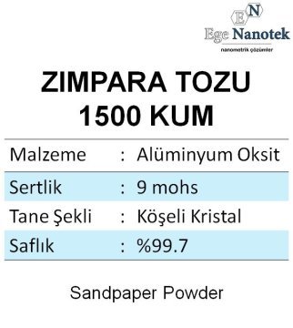1500 Kum Zımpara Tozu Alüminyum Oksit Alümina P1500 500 gram