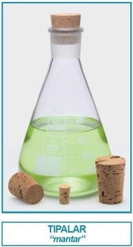 İSOLAB 051.23.016 tıpa - mantar - 47.0 x 55.0 mm çap - 40 mm H (10 adet)