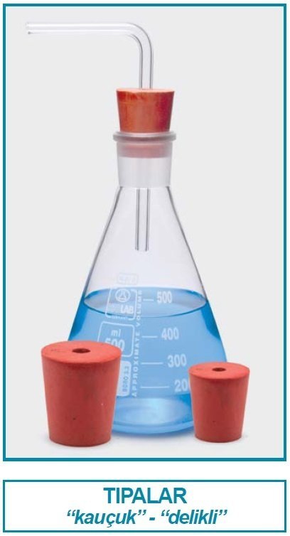 İSOLAB 051.21.002 tıpa - kauçuk - delikli - 12.5 x 16.5 mm çap - 20 mm H (1 adet)