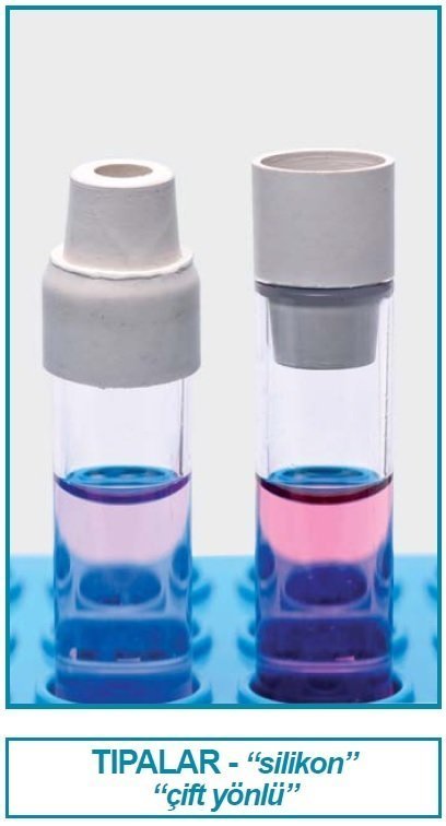 İSOLAB 051.26.005 tıpa - çift yönlü - silikon - 15.9 mm çap (10 adet)