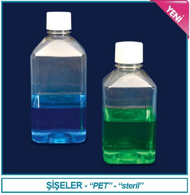 İSOLAB 061.09.500 şişe - PET - steril - 500 ml (21 adet)