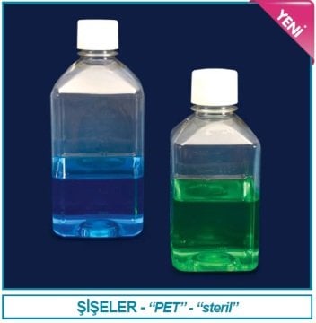İSOLAB 061.09.500 şişe - PET - steril - 500 ml (21 adet)