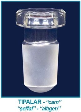 İSOLAB 051.03.001 tıpa - cam - şeffaf - hexagonal kapaklı - NS 10/19 (10 adet)