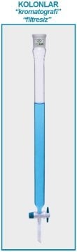 İSOLAB 066.10.003 kromotografi kolonu - dişi şilifli & fritsiz - 400 mm - çap 20 mm - dişi şilif : NS 29/32 (1 adet)