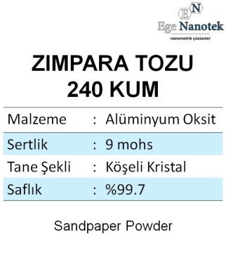 240 Kum Zımpara Tozu Alüminyum Oksit Alümina P240 1 kg