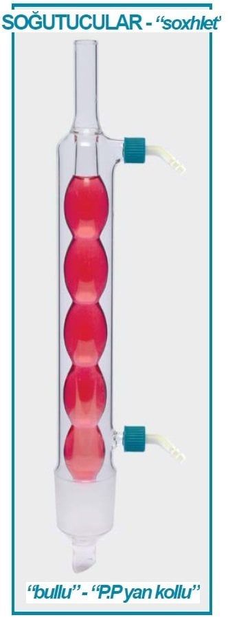 İSOLAB 035.12.030 soğutucu - Allihn - soxhlet için - 30 ml - erkek şilif : NS 29/32 - P.P yan kol (1 adet)