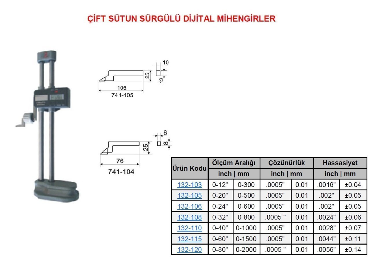 Çift Sütun Dijital Mihengir 800mm