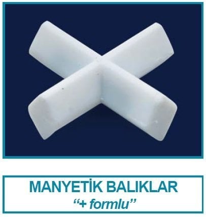 İSOLAB 057.06.037 manyetik balık - artı biçimli - 37 x 37 mm (1 adet)