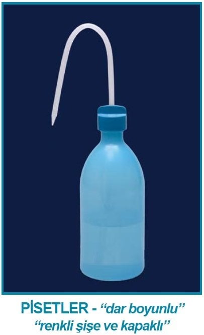 İSOLAB 062.05.05R piset - P.E - dar boyun - 500 ml - kırmızı (1 adet)