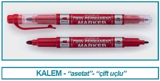 İSOLAB 099.01.002 kalem - yazı için - çift uçlu (3 adet)