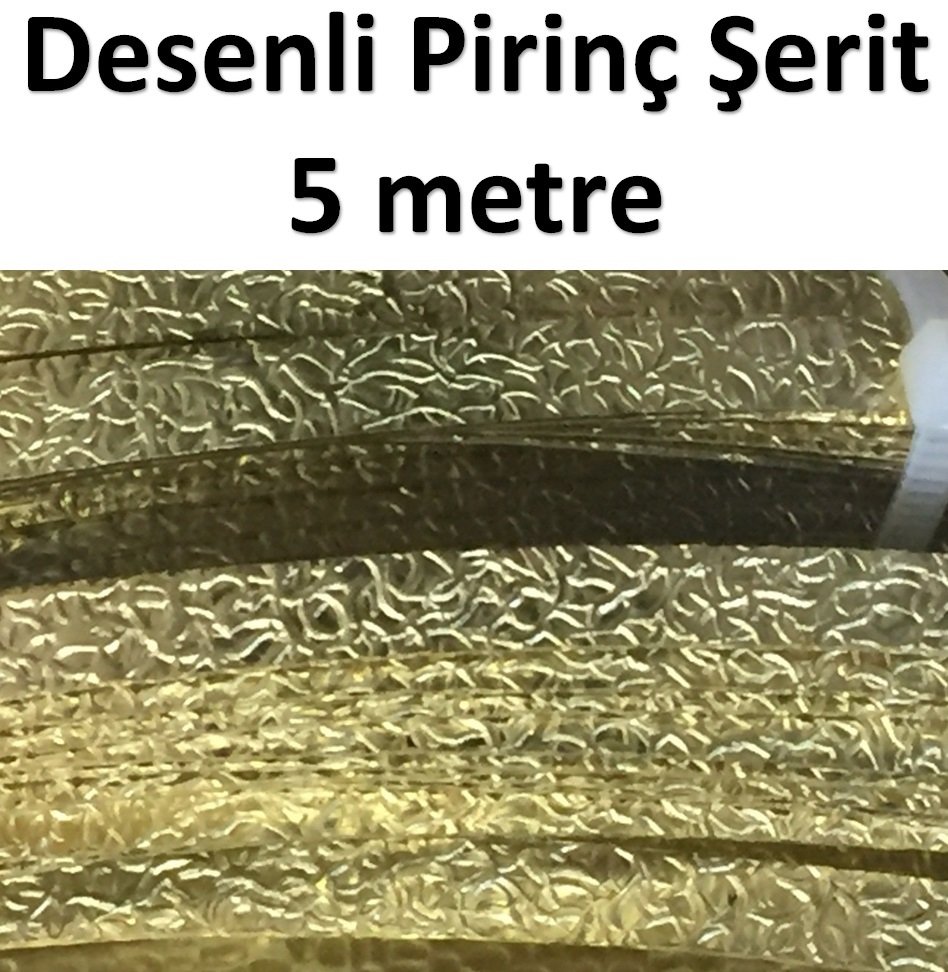 0.8 mm Desenli Pirinç Şerit 25 mm x 5 metre