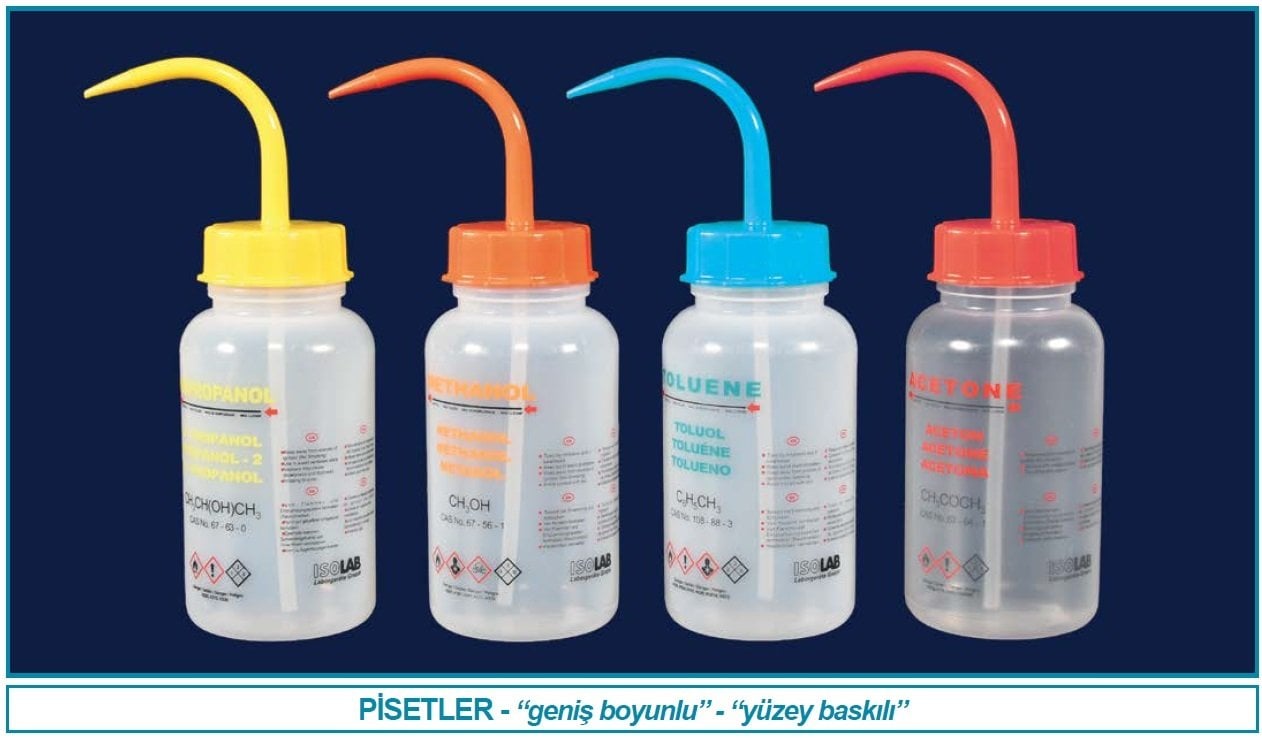 İSOLAB 062.58.500 piset - orta boyunlu - baskılı - toluen - 500 ml (1 adet)