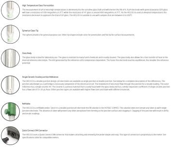 HANNA HI11313 Doldurulabilir Cam Vücut pH Elektrodu, Hızlı Bağlantı DIN Konnektörlü