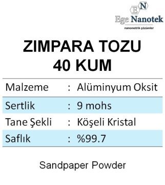 40 Kum Zımpara Tozu Alüminyum Oksit Alümina P40 5 kg
