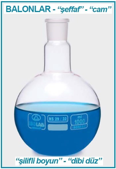 İSOLAB 030.01.100 balon - cam - dibi düz - şilifli - 100 ml - NS14/23 (1 adet)