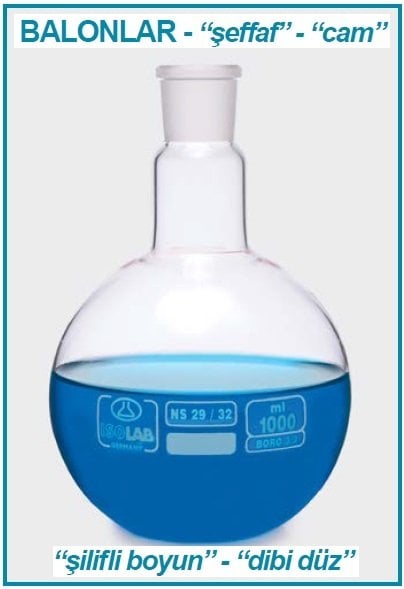 İSOLAB 030.01.252 balon - cam - dibi düz - şilifli - 250 ml - NS29/32 (1 adet)