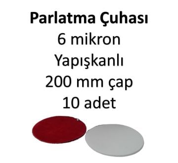 FLOK PARLATMA CUHASI 6 μm mikron yapışkanlı 200 mm - 10 ADET
