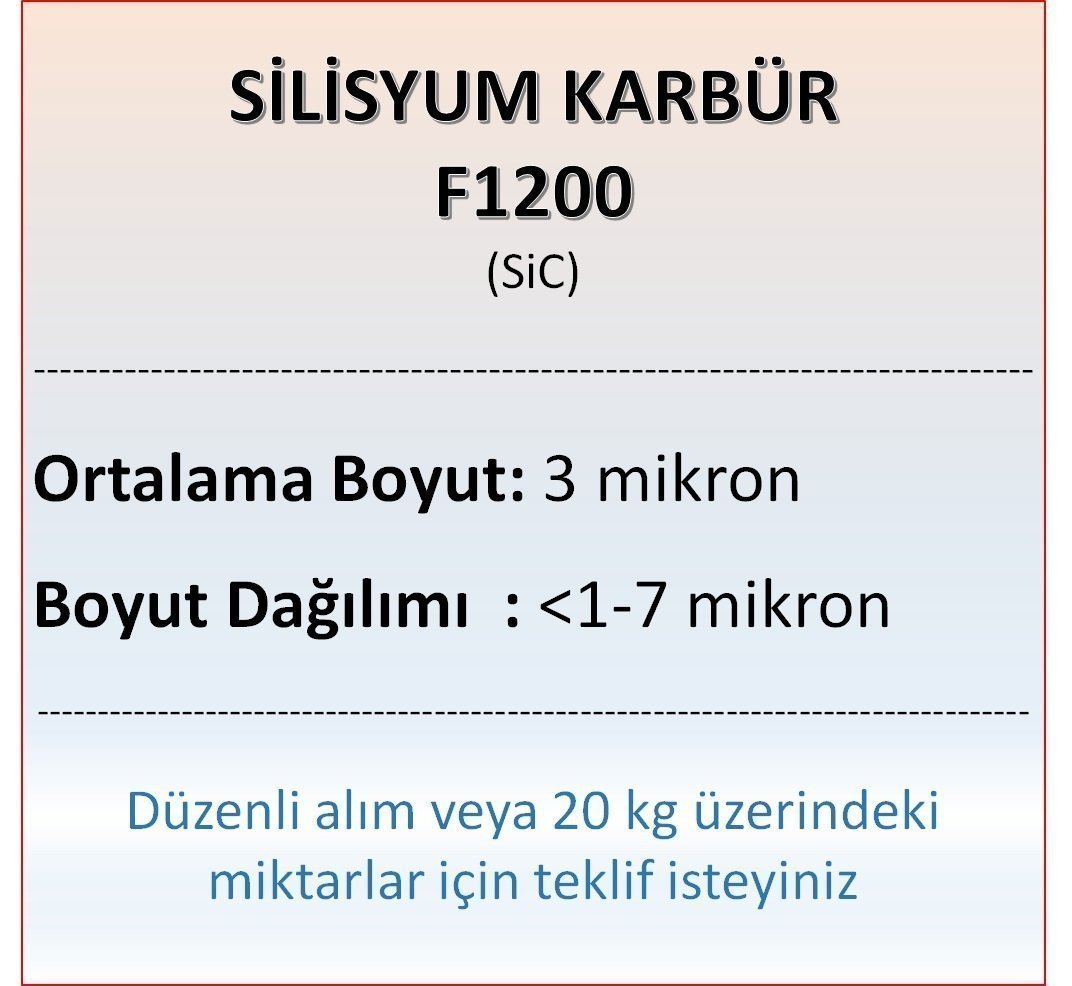 Silisyum Karbür F1200 - SiC- 3 mikron 5 kg