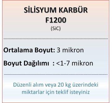 Silisyum Karbür F1200 - SiC- 3 mikron 500 gram