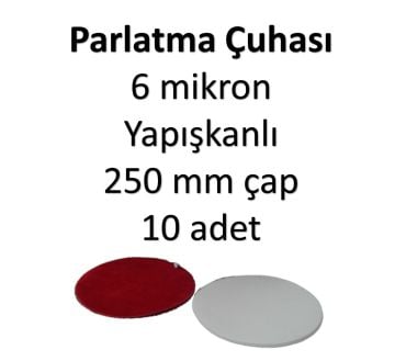 FLOK PARLATMA CUHASI 6 μm mikron yapışkanlı 250 mm - 10 ADET