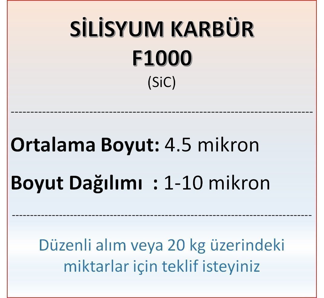 Silisyum Karbür F1000 - SiC- 4.5 mikron 500 gram