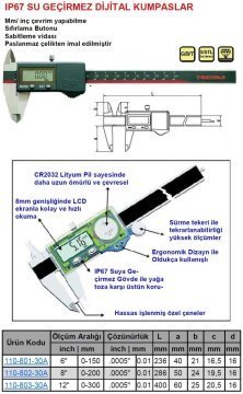 Su Geçirmez Dijital Kumpas 110-802-30A