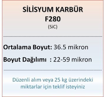 Silisyum Karbür F280 - SiC - 36.5 mikron 1 kg