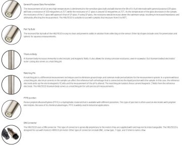 HANNA HI62911D DIN Konnektörlü Kaplama Banyoları için Titanyum Vücut pH Elektrotu