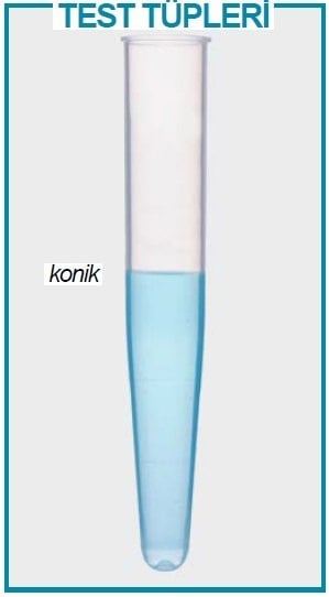 İSOLAB 077.04.006 tüp - P.P - konik tabanlı - 16 x 100 mm (500 adet)