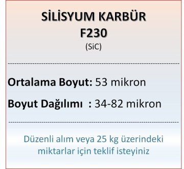 Silisyum Karbür F230 - SiC - 53 mikron 25 kg