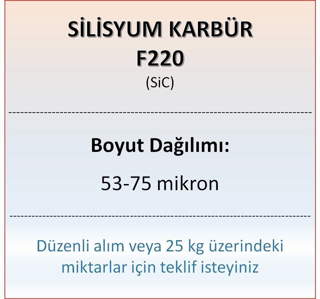 Silisyum Karbür F220 - SiC - 53-75 mikron 5 kg