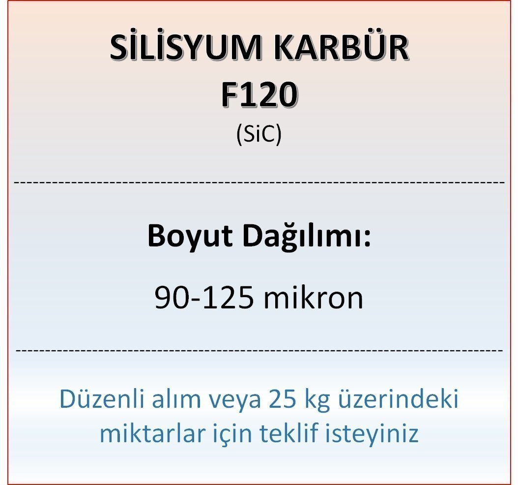 Silisyum Karbür F120 - SiC - 90-125 mikron 10 kg
