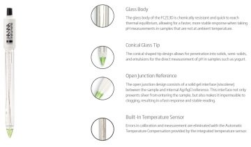 HANNA FC213D Yiyecek bakımı pH / Sıcaklık Yoğurt Elektrotu (HI99164 ile birlikte kullanın)