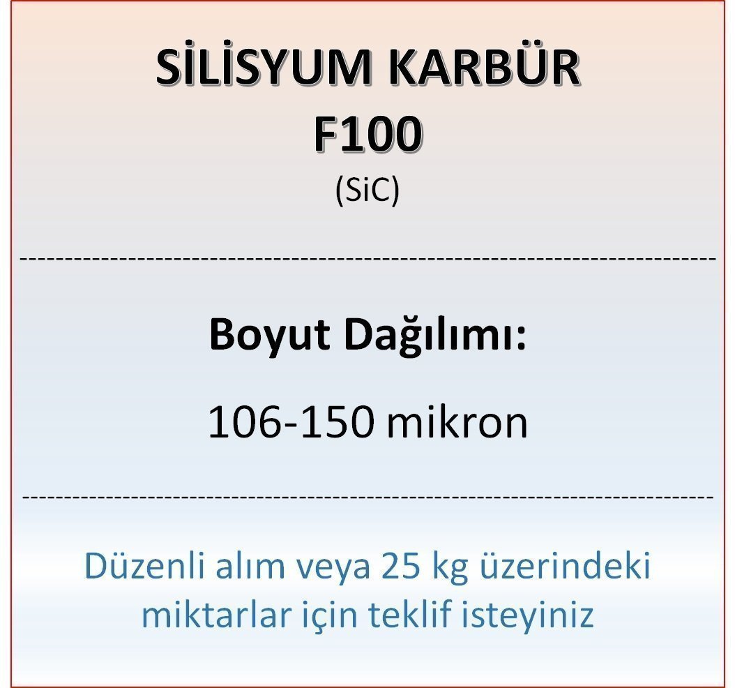 Silisyum Karbür F100 - SiC - 106-150 mikron 10 kg