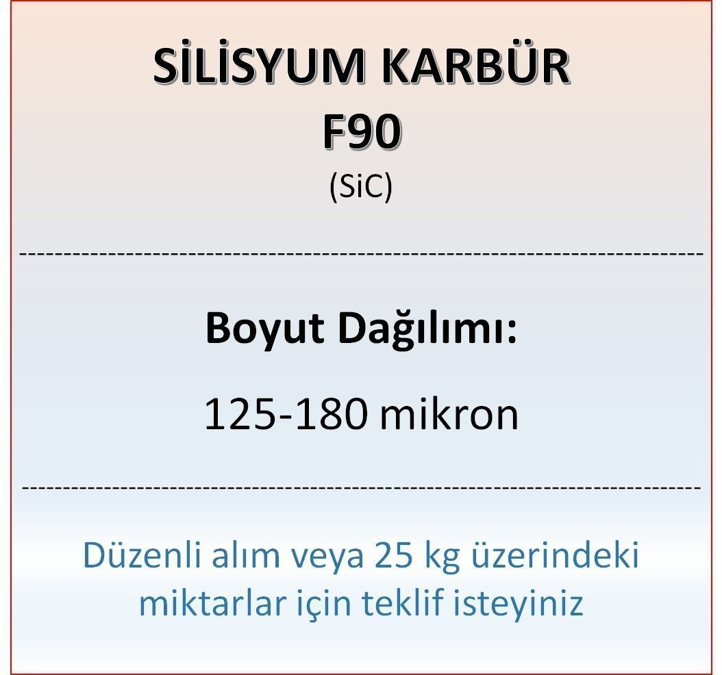 Silisyum Karbür F90 - SiC - 125-180 mikron 500 gram