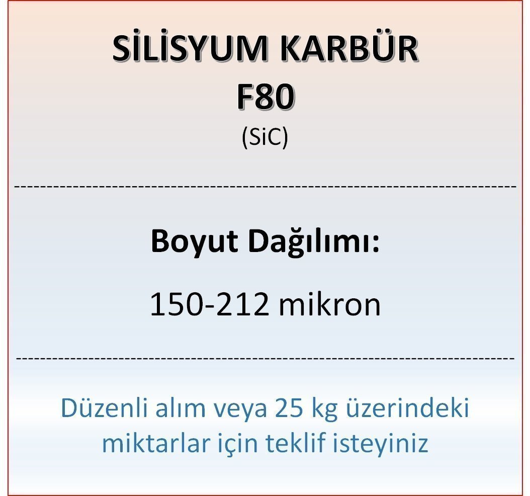Silisyum Karbür F80 - SiC - 150-212 mikron 1 kg