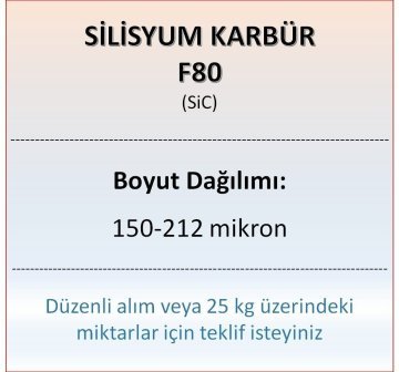 Silisyum Karbür F80 - SiC - 150-212 mikron 25 kg