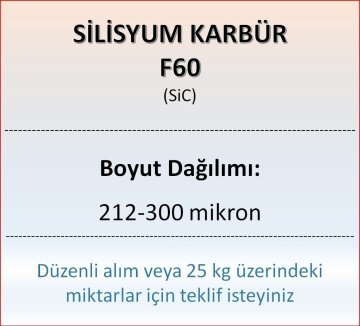 Silisyum Karbür F60 - SiC - 212-300 mikron 1 kg