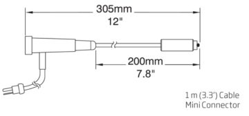 HANNA HI766B Saplı Yüzeye Sahip K Tipi Termokupl Probu