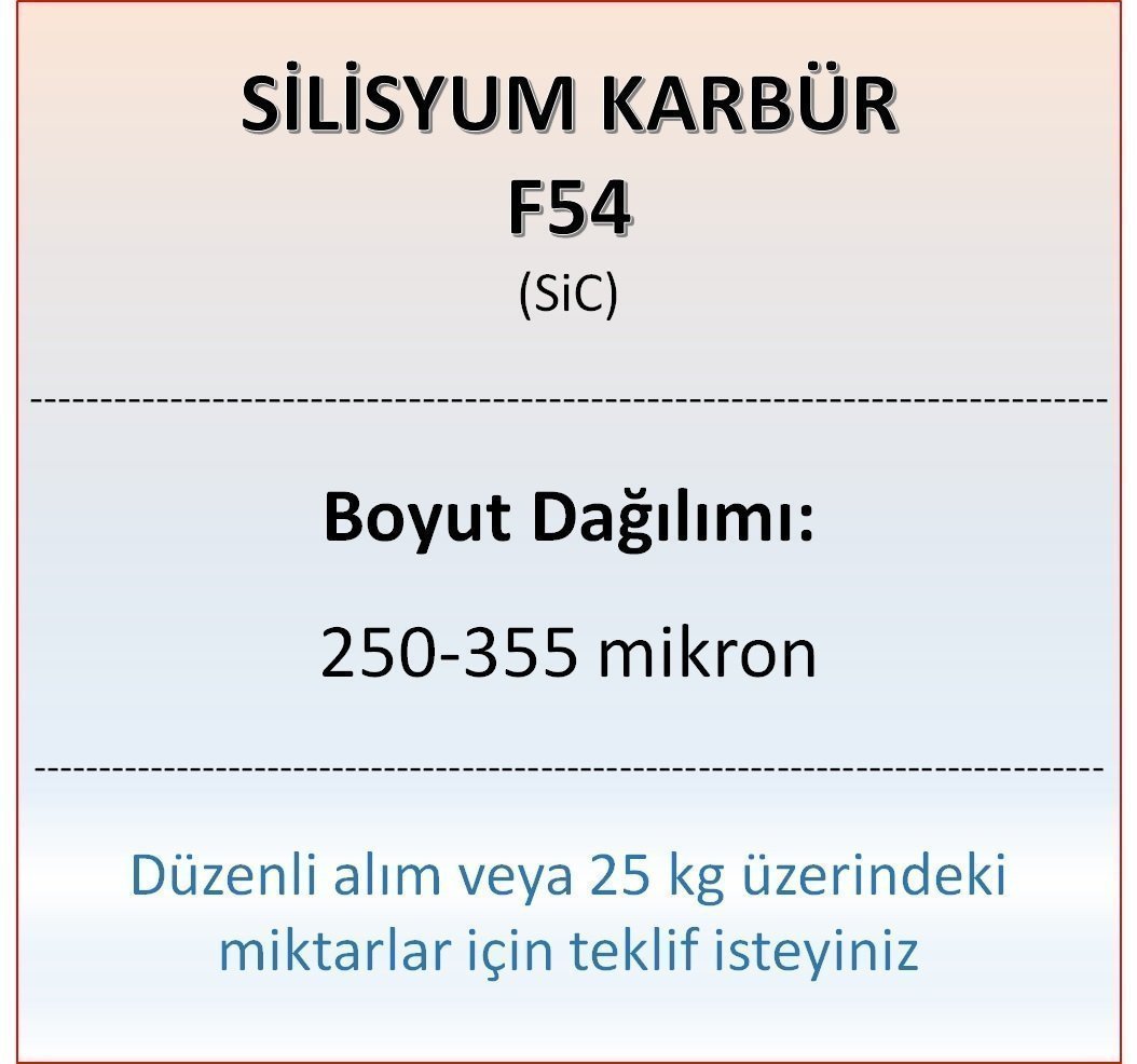 Silisyum Karbür F54 - SiC - 250-355 mikron 500 gram
