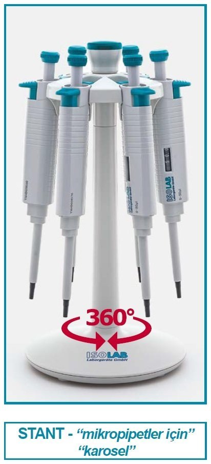 İSOLAB 006.11.005 mikropipet standı - karosel (1 adet)